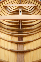 constructing a wooden boat, using a traditional boatbuilding process