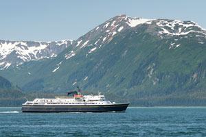 Alaska ferry traversing the Inside Passage