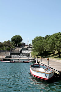 boats on a lake in an Omaha, Nebraska park