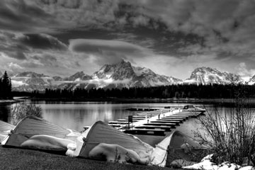 winter at Colter Bay Marina, Wyoming