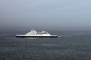 ferry traversing Delaware Bay near Lewes, Delaware