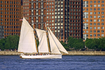 sailing on the Hudson River near Manhattan