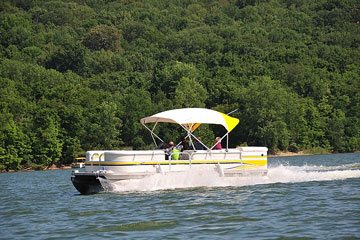 pontoon boat on Brookville Lake, Indiana