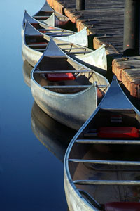 canoes on a lake at Shawnee Mission Park, Kansas