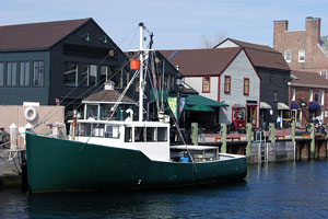 boat anchored at Newport, Rhode Island harbor