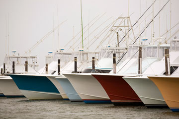 fishing boats at the Oregon Inlet marina