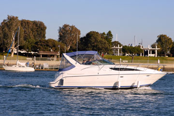 power boat at Marina Del Rey, California