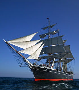 tall ship at sea